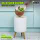 10L Plastic Dustbin with Lid ? Round Kitchen & Bathroom Trash Can with Pressure Lock