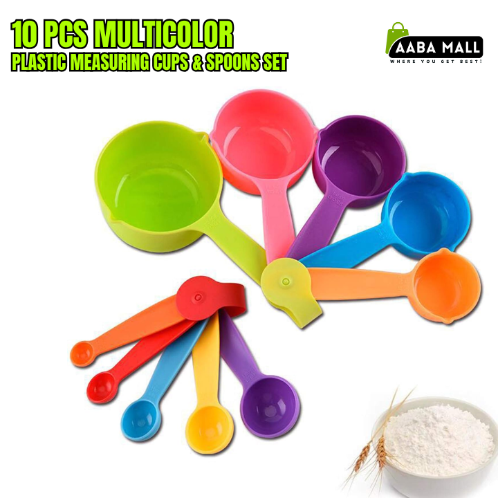 10 pcs multicolor measuring cups and spoons set