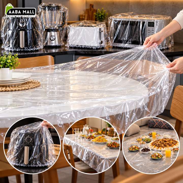 10Pcs Thickened Disposable Transparent Dust Cover for Food Table & Kitchen Appliances | Reusable Clear Protective Covers for Mixer, Microwave, Air Fryer, Toaster & Small Home Appliances
