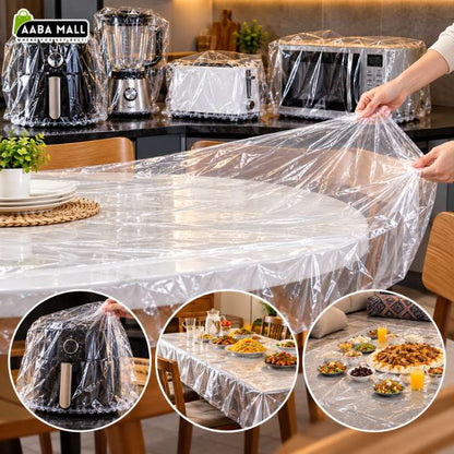 10Pcs Thickened Disposable Transparent Dust Cover for Food Table & Kitchen Appliances | Reusable Clear Protective Covers for Mixer, Microwave, Air Fryer, Toaster & Small Home Appliances