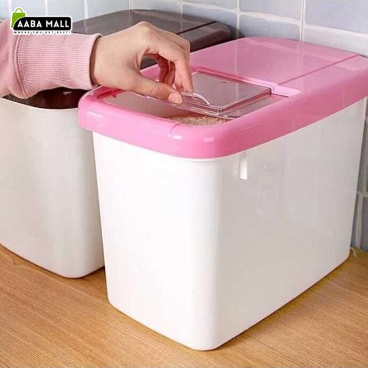 10kg Plastic Kitchen Rice Container – Moisture Resistant Storage Box for Rice, Flour, Dry Food & Animal Feed | High Capacity Durable Plastic Bin