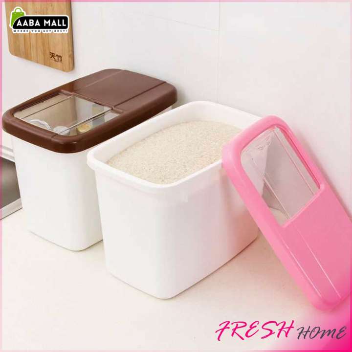 10kg Plastic Kitchen Rice Container – Moisture Resistant Storage Box for Rice, Flour, Dry Food & Animal Feed | High Capacity Durable Plastic Bin