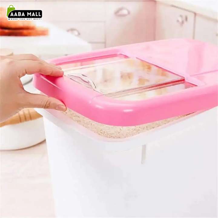 10kg Plastic Kitchen Rice Container – Moisture Resistant Storage Box for Rice, Flour, Dry Food & Animal Feed | High Capacity Durable Plastic Bin
