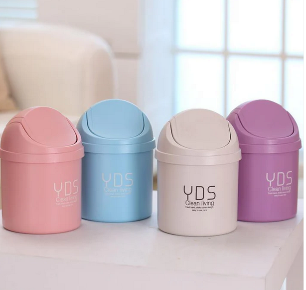 Office Mini Desktop Storage Box Waste Container Desktop Cleaning Barrel Small Desk Organizer Storage Dustbins