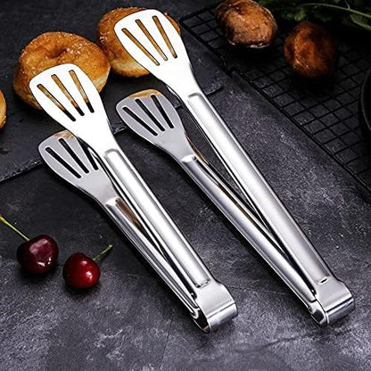 Chimta - Stainless Steel Kitchen Tong For Grilling ,BBQ and Flip and Fry Stylish Food Tongs