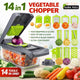 Vegetable Grator Chopper 14-in-1 Onion Dicer & Food Slicer Cutter | Adjustable Mandolin Chopper with Container
