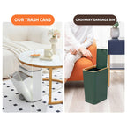 Bathroom Dust bin Trash Can with Lid ? Plastic Press Top Garbage Bin for Kitchen, Bedroom, Living Room & Office - AABA MALL