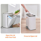 Bathroom Dust bin Trash Can with Lid ? Plastic Press Top Garbage Bin for Kitchen, Bedroom, Living Room & Office - AABA MALL
