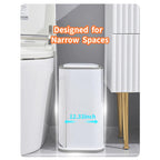 Bathroom Dust bin Trash Can with Lid ? Plastic Press Top Garbage Bin for Kitchen, Bedroom, Living Room & Office - AABA MALL