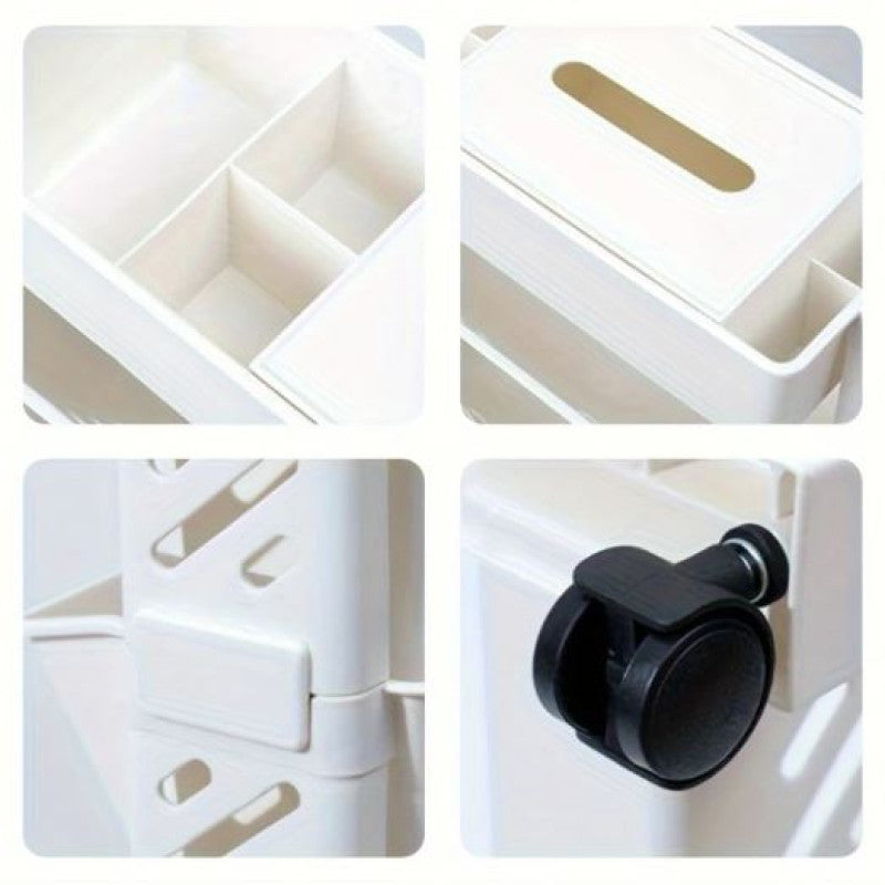 movable bookshelf, storage cart with wheels, desk organizer cart, classroom organizer, plastic book rack, table side storage basket, multi-layer storage trolley, home office organizer