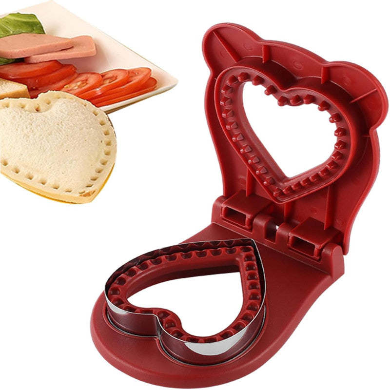 Heart Shape Sandwich Sealer & Cutter ? Stainless Steel Bread Mold for Homemade Sandwiches