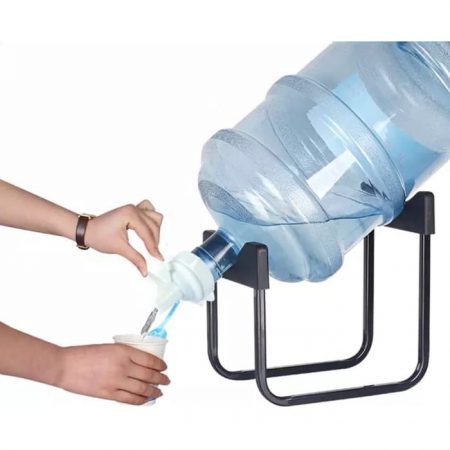19L water jug holder with non-screw metal rack and built-in water tap for easy water dispensing