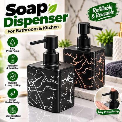 1PC Refillable Soap Dispenser Pump Bottle | Easy Press Liquid Soap, Lotion, Shampoo & Shower Gel Dispenser | Slip-Resistant Freestanding Bathroom & Kitchen Soap Container