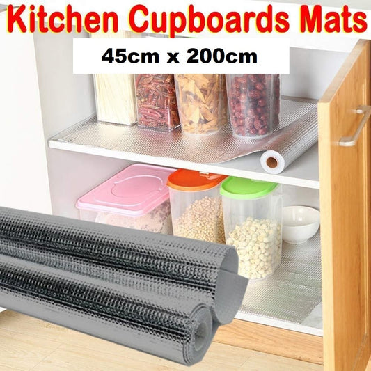 Moisture-Proof Anti-Slip Aluminium Plated Waterproof Place Mat | Kitchen Cupboard Liners, Refrigerator Mats, Drawer & Table Protectors - AABA MALL