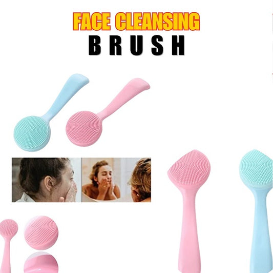 Silicone Manual Facial Cleansing Brush, Skin Friendly Waterproof Face Cleaning Brush Exfoliator Cleanser for Blackheads Whiteheads Makeup Residues Removal