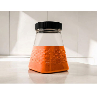 Large PYRAMID JAR Pack of 6 Jars for Kitchen - 1 KG STORAGE JARS SET / Candy JAR RACK Storage FOOD GRADE plastic Jar With lid In Pakistan