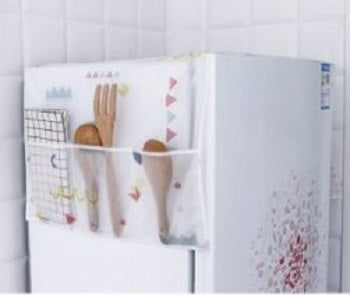 Anti-dust Waterproof Oil-proof Refrigerator Fridge Cover With 6 Pockets Organzier
