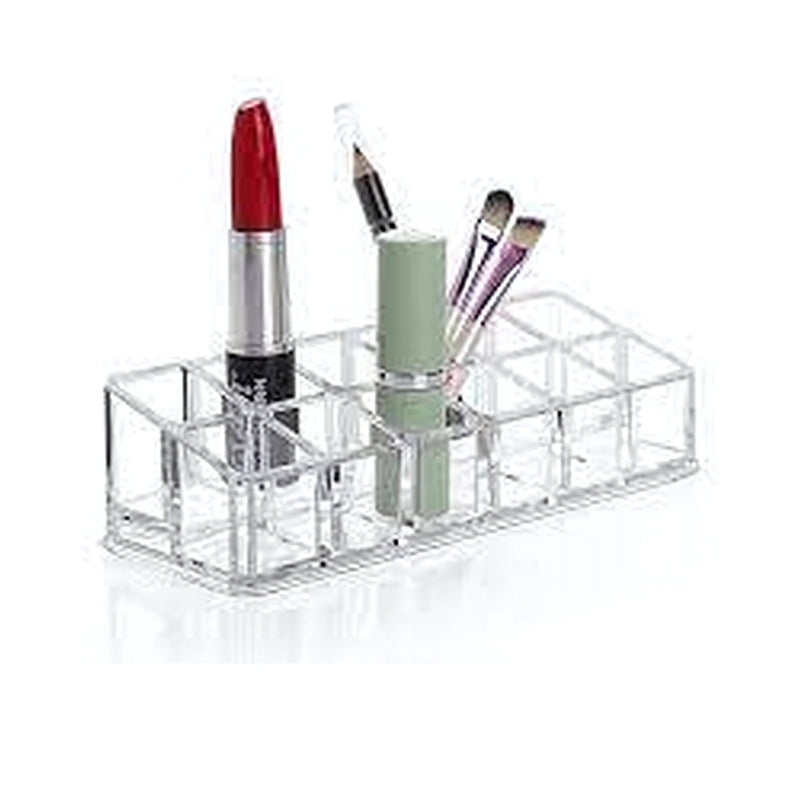 12 Section Acrylic Lipstick Brush Holder Makeup Vanity Box - AABA MALL