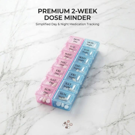 Premium 2?Week Dose Minder Pill Organizer ? Day & Night Medication Tracker
