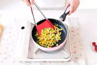 2 in 1 Clever Tongs Non Stick Heat Resistant Kitchen Spatula with Stainless Steel Frame and Heat Resistant Silicone Tong.