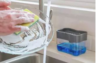 2-in-1 Pump Soap Dispenser and Sponge Cady - AABA MALL