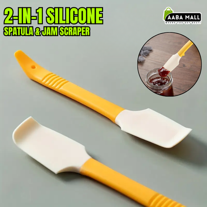 2-in-1 Silicone Spatula & Jam Scraper – High Heat Resistant, Easy to Clean Kitchen Tool - AABA MALL