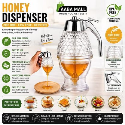 200ml-acrylic-honey-dispenser-with-stand