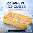 22-Cube Ball Shaped Ice Tray (With Lid) | 22 Grid Ice Hockey Juice Yogurt Ice Cube Box | Large Capacity DIY Round Ice Mold