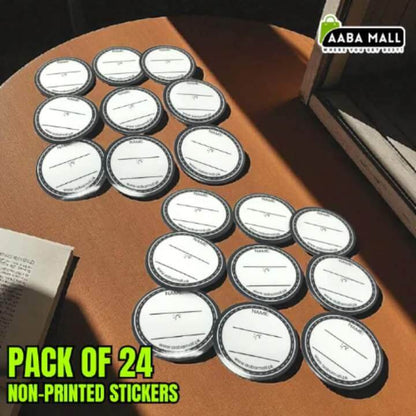 24 non-printed stickers for plastic storage jars