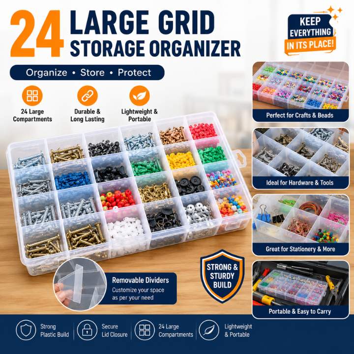 Transparent Plastic Organizer Storage Empty Box Multi Compartment Daily Use Accessories Container Earring Beads Jewellery