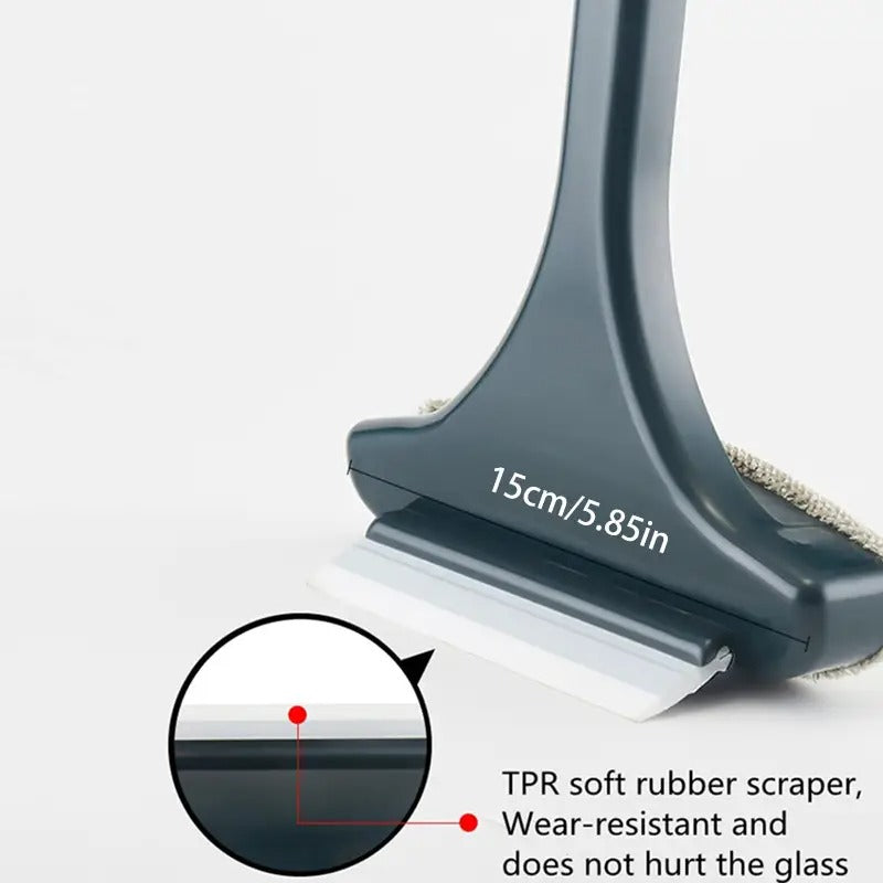2-in-1 Glass Wiper & Window Cleaning Brush – Dual-Sided Multi-Functional Screen Cleaner for Home, Kitchen & Office - AABA MALL