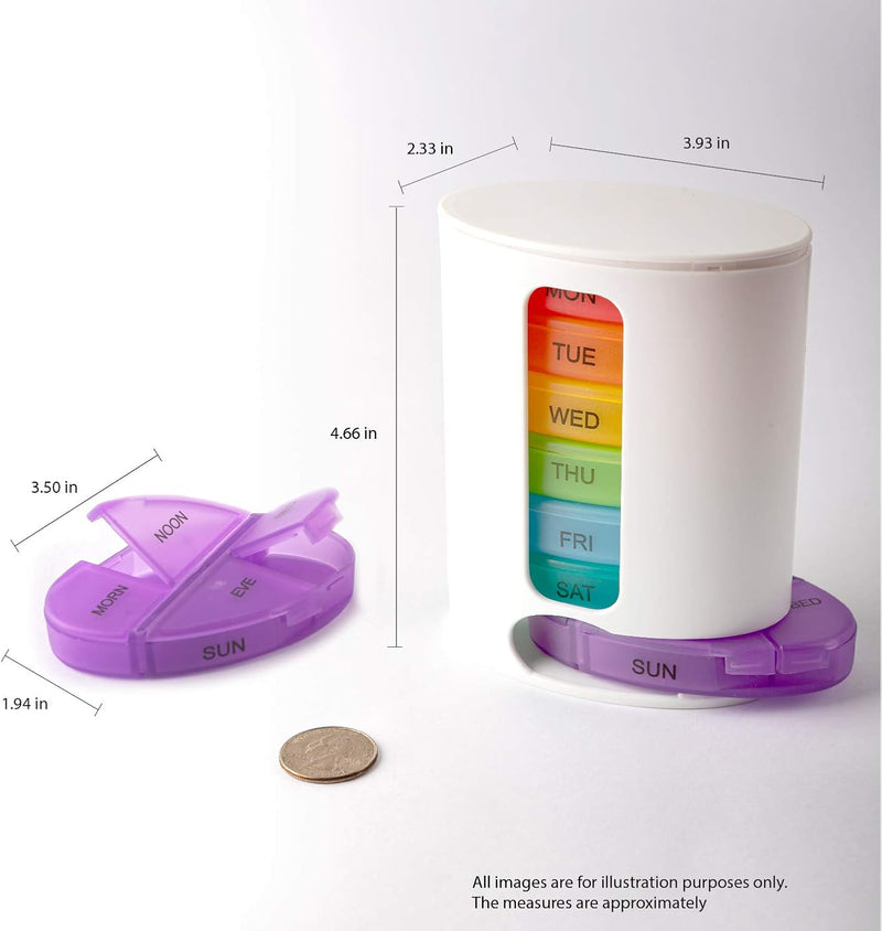 28 Grids 7 Days Oval Large Storage Pill Box ? Colorful Portable Medicine Organizer