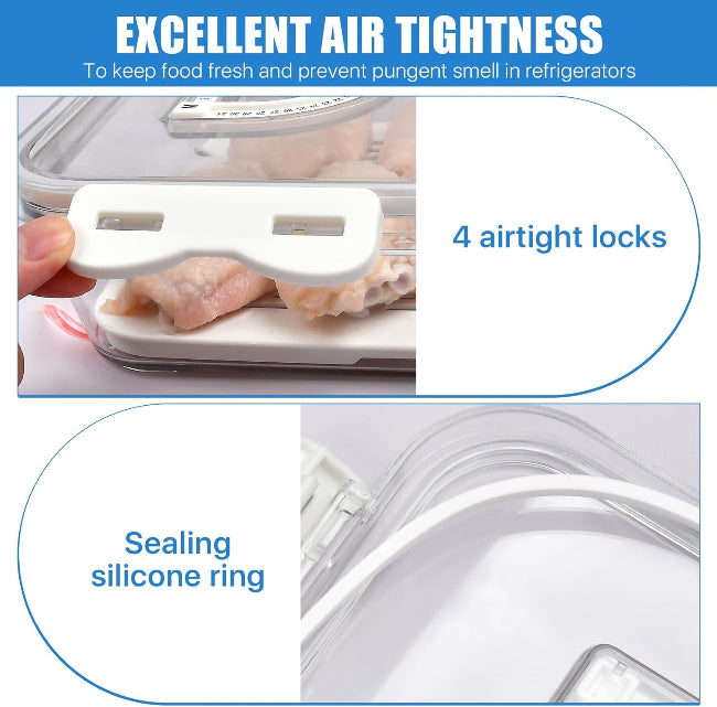 stackable refrigerator storage box with lid and drain basket