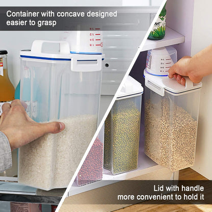 Plastic Airtight Food Storage Container with Measuring Cup 2KG Cereal Grain Rice Storage Box