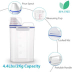 Plastic Airtight Food Storage Container with Measuring Cup 2KG Cereal Grain Rice Storage Box - AABA MALL