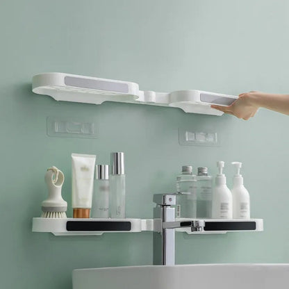 2 pcs adhesive hole-free corner shelf for bathroom