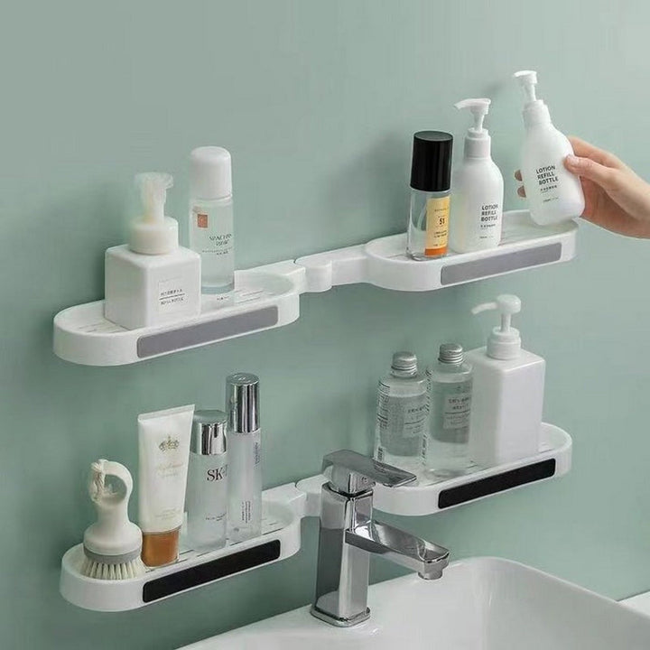 2 pcs adhesive hole-free corner shelf for bathroom