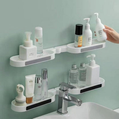 2 pcs adhesive hole-free corner shelf for bathroom