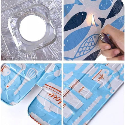 Aluminum square foil gas stove liners set of 2