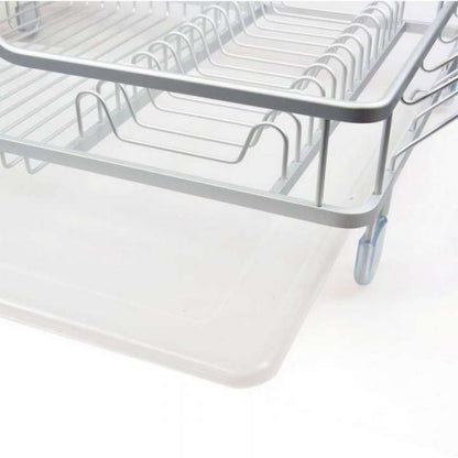 Metal dish rack on a white background