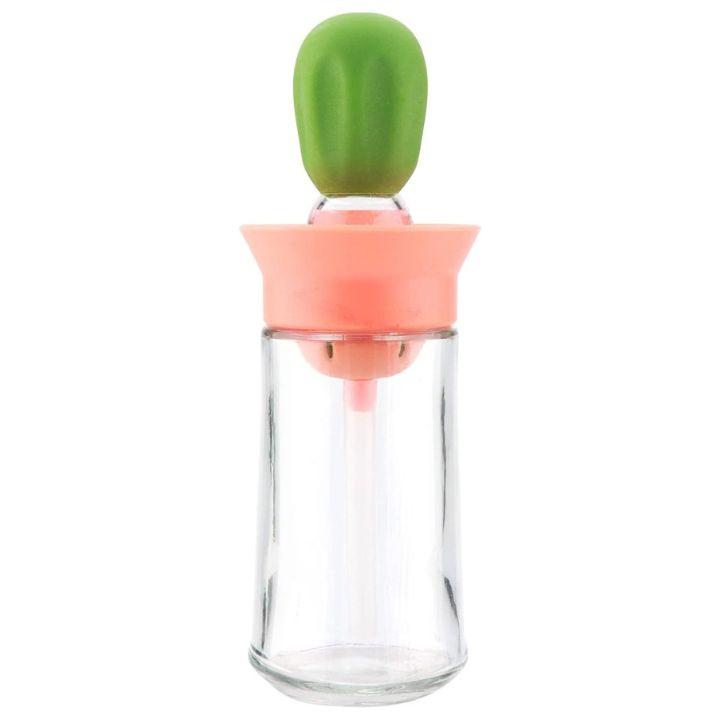 2‑in‑1 Glass Oil Dispenser with Silicone Brush | Oil Container Dispenser & Silicone Dropper | Kitchen Cooking Oil Bottle