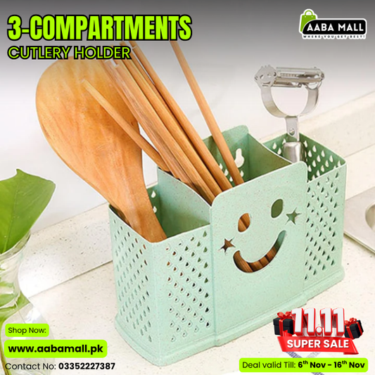 Multi-compartment utensil holder for kitchen accessories