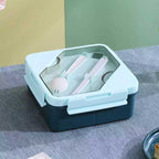 Lunch Box 3 Compartment with Utensils Eco-Friendly Leakproof Microwave Safe - AABA MALL