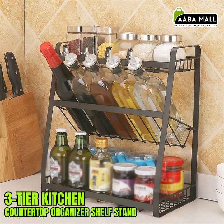 3-Tier Kitchen Countertop Storage Rack | Aabamall.pk – aabamall.pk