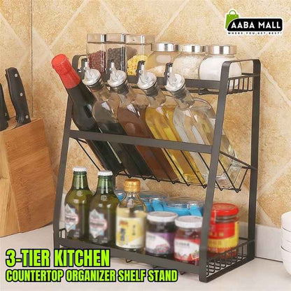 Multipurpose kitchen shelf stand with three levels