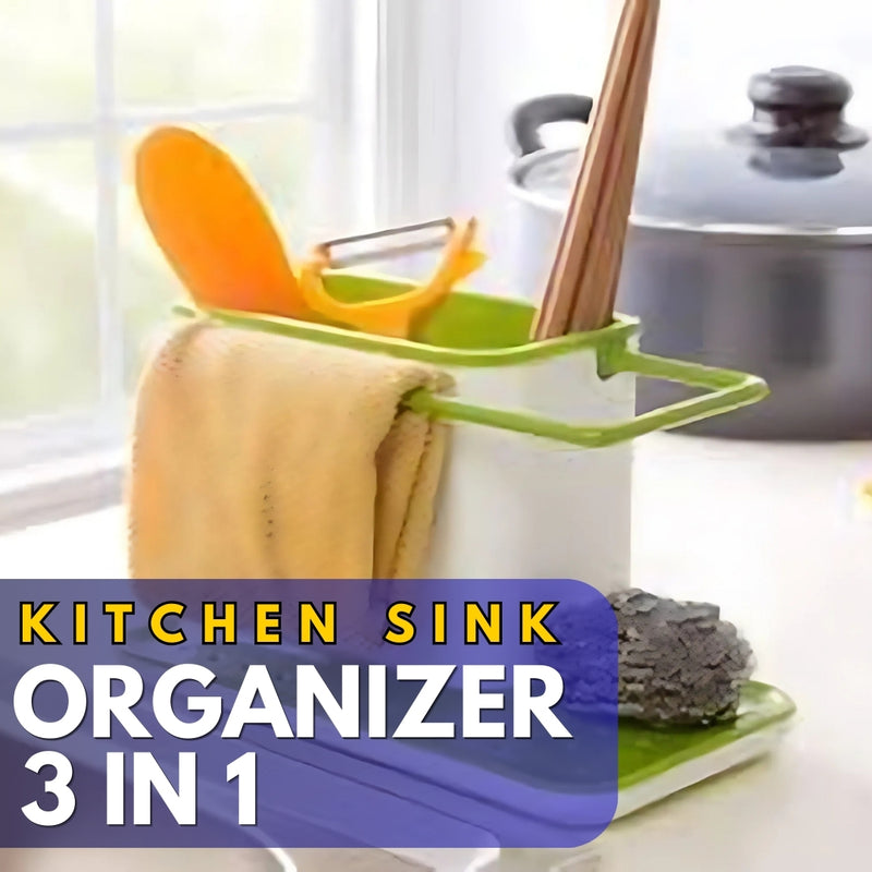 Sink Draining Brush Sponge Cleaning Cloth Towel Rack Stand - AABA MALL