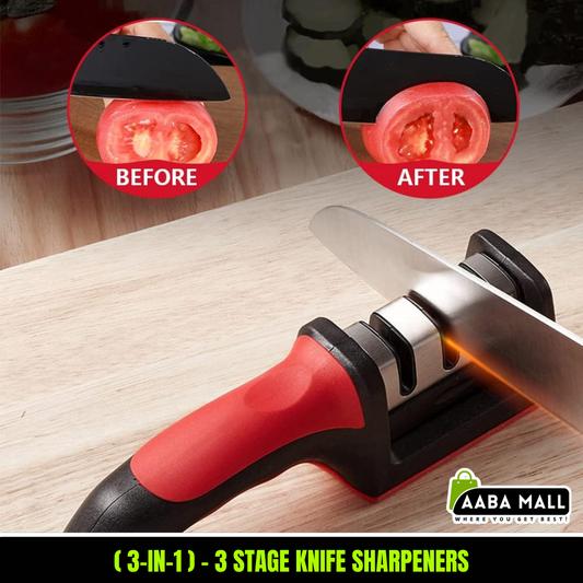 Manual 3-in-1 Knife Sharpener | 3-Stage Sharpening Tool for Repairing, Grinding & Polishing Blades