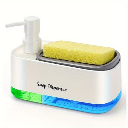 3 in 1 kitchen sink dispenser dual pump with sponge holder