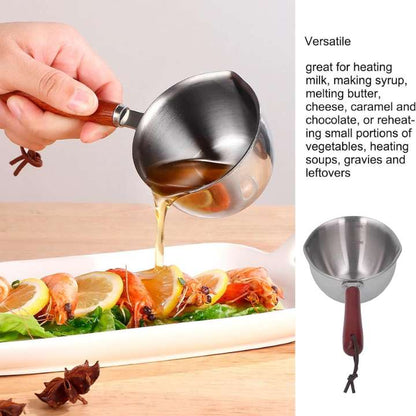 300ML Tadka Spoon 304 Stainless Steel Melting Pot | Milk Heater | Chocolate Melter | Coffee & Kitchen Use