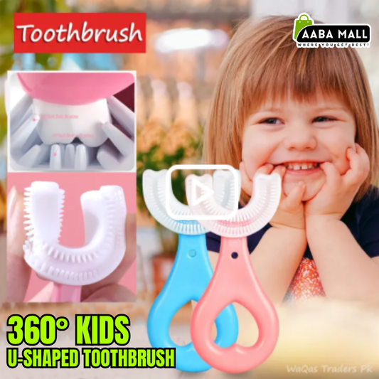 Baby Toothbrush Children's Teeth Cleaning Brush | Kids U-Shaped Toothbrush | 360° Dental Training Toothbrush for Children | Oral Care with Handle – Daily Kids Teeth Cleaning